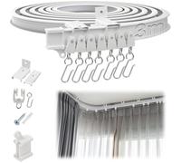 SWTYExt Ceiling Curtain Track 3m/9.8Ft Bay Window Curtain Track Flexible Rail Bendable Ceiling Rail Bay Window Rail for Shower Corner Caravan
