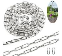 SWTYExt Chain 304 Stainless Steel Chain Heavy Duty Chain 3 MM 1.5 Metre Metal Chains Link Chain with Carabiner Thick Chain for Gate Padlock Outdoor Lifting Hanging Swing Chain Bike Cycle Lock