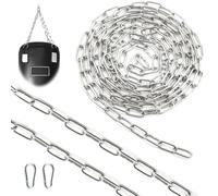 SWTYExt Heavy Duty Chain 304 Stainless Steel Chain 2 MM 5 Metre Metal Chains Link Chains with Carabiner Thick for Gate Padlock Outdoor Lifting Hanging Swing Bike Cycle Lock Pet