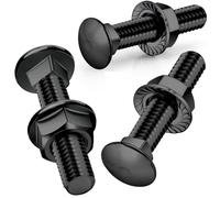 SWTYExt M6 Coach Bolts 25 Pcs Carriage Bolts M6x30mm Coach Bolt 304 Stainless Steel Black Oxide with Flange Hexagon Nuts DIN 6923 for Construction Industrial Machinery Home Decoration