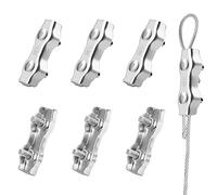 SWTYExt M6 Wire Rope Clamp 6pcs Duplex Clamp 304 Stainless Steel | Wire Rope Clips, Heavy Duty, 6mm, Make Coils Fence, Connectors, Hanging Wire, Clothesline, Tensioner, Awning Fixed