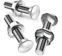 SWTYExt M8 Coach Bolts 25 Pcs Carriage Bolts M8x50mm Coach Bolt with Flange Hexagon Nuts DIN 6923 for Construction Home Decoration Industrial Machinery