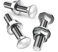 SWTYExt M8 Coach Bolts 25 Pcs Carriage Bolts M8x60mm Coach Bolt with Flange Hexagon Nuts DIN 6923 for Industrial Machinery Construction Home Decoration