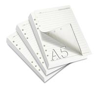SWTYExt Refill Paper A5, Ruled, 3 Packs, 180 Sheets, 6 Holes, Refillable Notepaper For Notebook, Sketch, Diary, Bullet