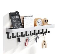 SWTYMIKI Key Holder for Wall - Key Hooks with 10 Hooks, Key Hangers Home Decor Key Rack Mail Organizer, Wall Mounted Key Holder for Hallway, Entryway, Bedroom, Mudroom, Office
