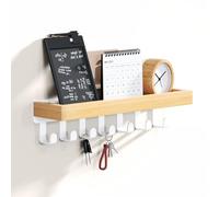 SWTYMIKI Key Holder for Wall - Key Hooks with 7 Hooks, Key Hangers Home Decor Key Rack Mail Organizer, Wall Mounted Key Holder for Hallway, Entryway, Bedroom, Mudroom, Office