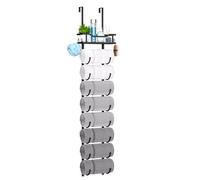 SWTYMIKI Over Door Towel Rail - 9 Tier Towel Racks for Bathroom Wall Mounted, Towel Holder with Shelf, Hanging Rolled Towel Storage Organizer for Small Bathroom, Camper, RV, Black