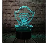 SWTZEQ 3D Night Light for Kids, 3D Pirate Captain Illusion Night Light, Decor Lamp with Timing Remote Control New Year Holiday Xmas Birthday Gifts for Kids Child Teen