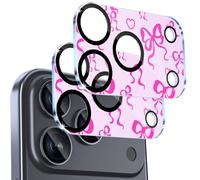 SWUU 2 Pack Camera Lens Protector Compatible with iPhone ro, Cute Bow Pattern, Military-Grade 9H Tempered Glass, Shatterproof & Anti-Scratch, HD Clear, No Fingerprint, Case-Friendly