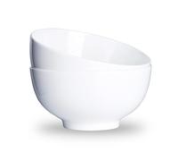 Swuut 17.5 cm Soup Bowl Set of 2-42 oz White Ceramic Bowls for Ramen, Pasta, Salad, Mixed Fruits Microwave Dishwasher Safe