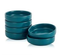 Swuut Ceramic Little Dish,9cm Dip Bowls Tea Bag Dishes Ramekins Set of 6, Small Bowls for Tapas Saucers Snack Balti Curry Ice Cream Sushi, Ketchup, BBQ (Green)