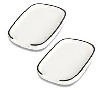 Swuut Ceramic Spoon Rest, Sofa Dishes Set of 2, Spoon Holder for Spatulas, Gadgets, Coffee, Cradle for Stove Top, Key Rest (White,L)