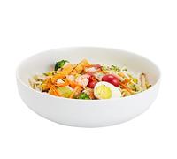 Swuut Large Serving Bowl, 2.8 Quart Big Salad Pasta Fruit Bowl,10'' Porcelain Matte Mixing Bowls,Wide Big Soup Bowl for Family,Microwave Dishwasher Safe (White)