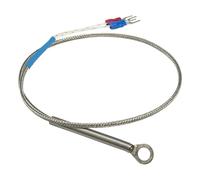 SWVABYI 1pc FTARR01 K E Type 0.5m Metal screening Cable 5mm 6mm 8mm 10mm 14mm Diameter Hole Ring Head thermocouple Temperature Sensor(J 6mm Hole)