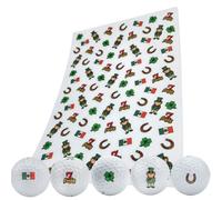 SWVL Sports Luck Golf Ball Decals 4 Leaf Clover, Lucky 7, Irish Flag, Horseshoe, Leprechaun (92 Decals)