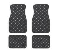 SWVYDC Anti Slip Mat Floor Mats 4 Pcs Waterproof Leather Car Floor Mats Universal Auto Foot Pad Protector Automobile Interior(Black Beige)