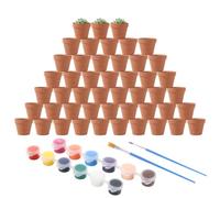 Swylexn 48Pcs Small Terracotta Plant Pots Outdoor, 5.5x5cm Mini Plant Pots for Seedlings, Nursery, Tiny Plant Pots Indoor, Decorative House Plant Pot with Drainage, Clay Garden Flower Pots Outside