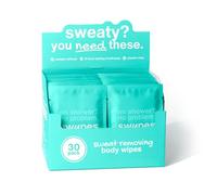 Swypes Large Body Wipes for Adults No Shower - 30 Pack Shower Wipes, 100% Biodegradable Dual-Sided Cleansing Wet Wipes for Adults with Vitamin E for Face & Body, Perfect for Gym, Travel & Camping