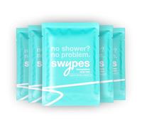 Swypes Large Body Wipes for Adults No Shower - 6 Pack Shower Wipes, 100% Biodegradable Dual-Sided Cleansing Wet Wipes for Adults with Vitamin E for Face & Body, Perfect for Gym, Travel & Camping