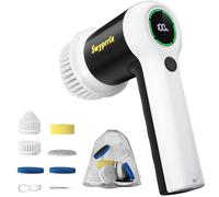 Swyprrix Electric Bathroom Cleaning Brush, Cordless Spin Scrubber Full Body Waterproof IPX7 with 6 Replaceable Brush Heads for Bathtub/Kitchen/Window/Home Cleaning -SD-CTB02