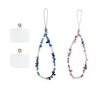 SWYSGS Cellphone Lanyard - 2Pcs Crystal Anti-lost Cell Phone Case Chain Pendant Accessories for Cell Phone Decoration Wrist Strap Keychain Lanyard