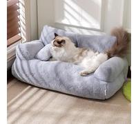 SWZEC fuzzy funny dog bed sofa - Polar Fleece Soft Plush Anti-Anxiety Pet Bed Dog Sofa Bed