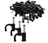 SWZHAI 100PCS Black Half Clamp J-Hook with Nail, Pex Clamps for Tubing Pipe Pex Cable Pipe Support (1/2 inch)