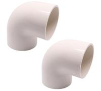 SWZHAI 2 Pack 2" 90 Degree PVC Elbow Pipe Fittings, 2 Way Right Angle PVC Pipe Adapter Fittings for DIY Shelves Garden, Furniture Build Grade SCH40 (Socket x Socket)