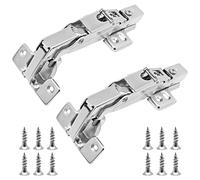 SWZHAI 2 PCS 165 Degree Lazy Susan Hinges, Full Overlay Frameless Soft Closing European Hinges Cabinet Hinges, Face Frame Plate for Corner Folding Cabinet Cupboard Folded Door
