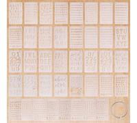 SWZHAI 40 Pieces Small Letter Stencils for Painting 4 x 7 Inch, Reusable Alphabet Stencils, Plastic Templates Letters and Numbers with Geometric Shape Symbols for Art Projects, Notebook, Home Decor