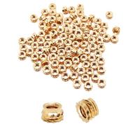 SWZHAI M2 Threaded Inserts, M2 x L2 x D3.2 Female Thread Metric Knurled Nuts Brass Threaded Inserts for Plastic and 3D Printing Components, Insert by Heat into Plastic Parts (100 Pack)
