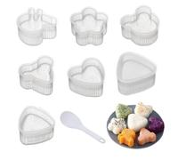 SWZY 8 pcs Creative Cartoon Sushi Making Tool, DIY Rice Ball Mold with Rice Spoon, Cute Cartoon Sushi Making Kit Non Stick Rice Ball Bento Presses Mold, Rice Maker for Kids Bento Home DIY Tool