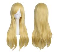 SWZY Blonde Wave Long Curly Wigs,Ladies Princess Girl Fancy Dress Wig Synthetic Hair, Women's Full Hair Natural Wavy Wigs With Bangs For Daily Wear Cosplay Masquerade