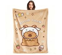 SWZY Capybara Blanket Throw, Anime Blanket, Soft Cozy Flannel Blankets for Crib Bed Couch Chair Four Seasons Kids Bedroom Couch Sofa Home Decor 150 x 100 cm
