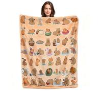 SWZY Capybara Blankets, Throw Blanket for Kids, Capybara Blanket Capybaras Throw Blanket Lightweight Cozy Flannel Blanket 150 x 100 cm