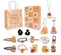 SWZY Capybara Gifts for Girls 12 Compartments Blind Box Capybara Jewelry Keychain Bracelet Pendant Necklace Set Cute Capybara Ornaments Toys Christmas Birthday Gift for Kids DIY Crafts
