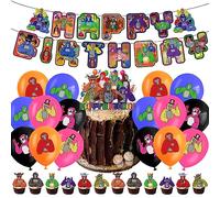 SWZY Gorilla Tag Birthday Party Supplies, VR Game Party Decorations,Balloons Banner Cupcake Toppers,It is Very Suitablefor Boy's and Girl Themed Birthday Party Supplies