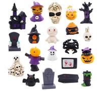 SWZY Halloween Decoration Miniatures,20pcs Resin Halloween Ornament,DIY Craft Embellishment Dollhouse Miniatures Micro Landscape Ornaments Decor Resin