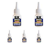 SX Mighty Strength Superglue 50 g - High-Viscosity Ethyl Cyanoacrylate Adhesive for PVCu, Rubber, Plastics, Wood & Ceramics - Solvent-Free & Fast-Setting (Pack of 5)