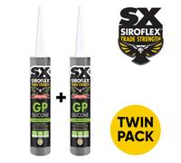 Sx Siroflex Gp Silicone White - 2 X 300Ml - General Purpose Sealant - Flexible & Waterproof Seal - Doors, Windows & More