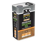 SX Siroflex Protective Decking Oil Oak 5L - Water-Repellent Timber Treatment for Decking - Nourishes & Enhances Wood - Tough, Durable Finish