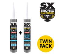 Sx Siroflex Sanitary & Bath Silicone Clear - 2 X 300Ml - Ideal For Kitchens, Bathrooms, Showers & More, Anti Mould