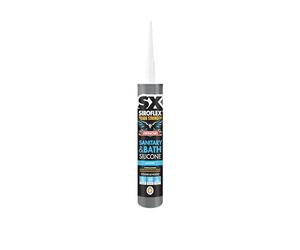 SX Siroflex Sanitary Silicone Clear - Sealing Baths, Showers, Kitchens and Basins with Anti-Fungal Properties Providing a Waterproof Finish for Interior and Exterior Applications - 300ml