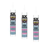 SX White Premium HM Polyflex Sealant & Adhesive - Interior & Exterior - For Gluing, Sealing, Mounting and Anchoring in Building Applications - Polyurethane based - 300ml (Pack of 3)