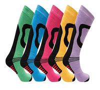 SX168-4-6 - Ladies Ski Socks 5 Pack - 4-6 - (EU 37-39)
