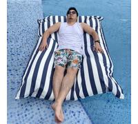 SXBCyan 140x180cm Floating Bean Bag Cover For Swimming Pool With Inner Liner No Filler -Reusable Bean Bag For Swimming- Floating Bean Bags Pouf Cover Home Outdoor Garden Beach Camp(Dark blue)