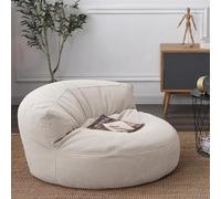 SXBCyan Bean Bag Chairs Velvet Bean Bag Cover No Filler Pouf Cover Floor Seat Beanbag Chair Comfy Lazy Sofa Chair For Bedroom Living Room Garden (Color : Beige, Size : 100cm Empty cover)