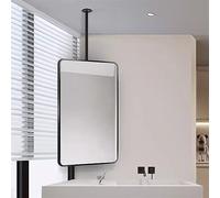 SXBHDM Black Bathroom Mirror for Vanity, Ceiling Mounted Mirrors Rounded Rectangle Metal Frame Decorative Wall Mirror for Bedroom Living Room Bathroom Entryway Wall Decor (Size : 40cmx60cm)