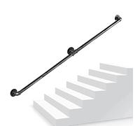 SXBHDM Stair Handrail for Indoor Outdoor Grab Rail Wall Mount Metal Railing Non-Slip Grab Bar, Pipe Porch Deck Hand Rail Wall Balustrade Foot Rail (Size : 3ft/0.9m)