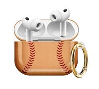SXboxing Compatible with AirPod Pro 3 Case (2025), Shockproof Dustproof Protective Cover with Cute Golden Keychain for Women & Girls - Baseball Stitch